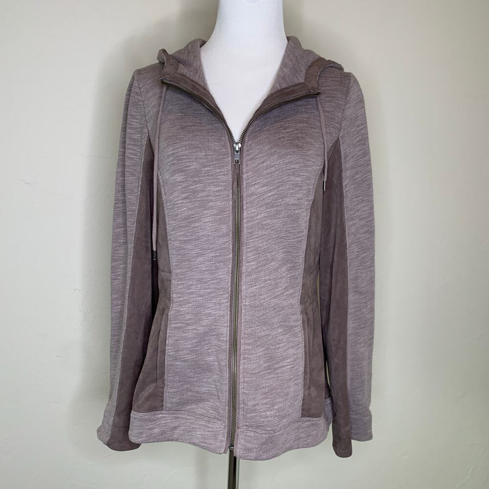 Akemi + Kim Taupe Zip Front Track Jacket Sz Medium